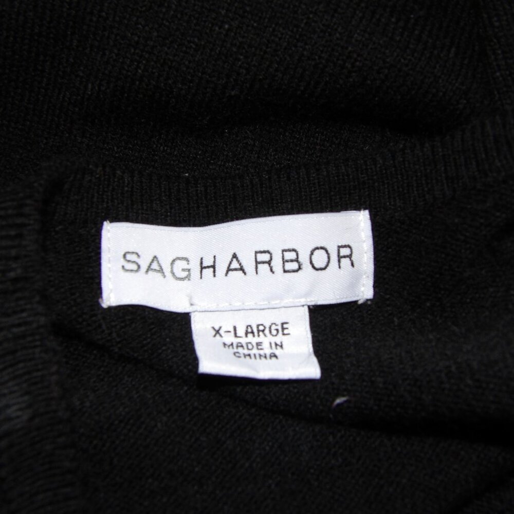 Sag Harbor Sweater Top Women's Size XL Black & Cream - Picture 6 of 6